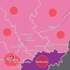 Carte De La Covid 19 Au Quebec Voyez Les Disparites Regionales Dans Le Nombre De Cas Par 100 000 Habitants Psychomedia